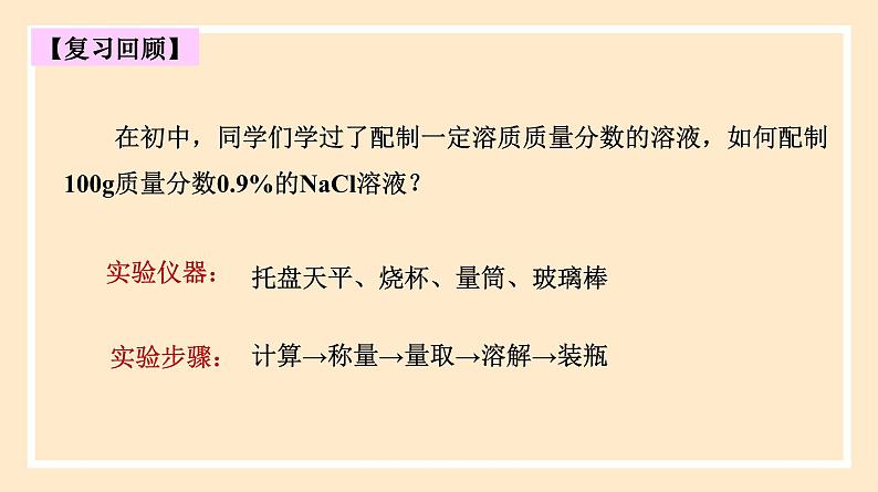 人教版高中化学必修一课件 2.3.4 配制一定物质的量浓度的溶液第3页