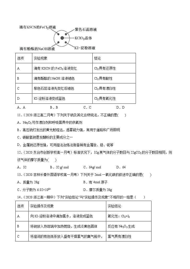 第二章 单元复习检测-高一化学期末复习节节高（人教版必修第一册）（原卷版）第3页