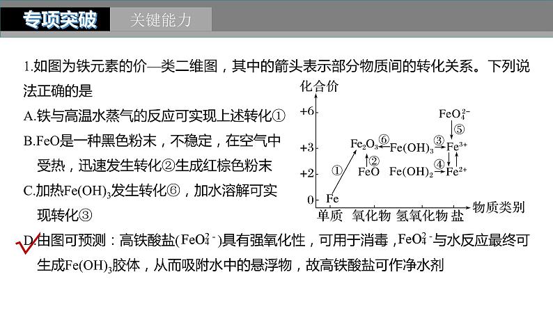 2024年高考化学一轮复习课件（鲁科版）第3章 第13讲　铁及其化合物的转化关系07