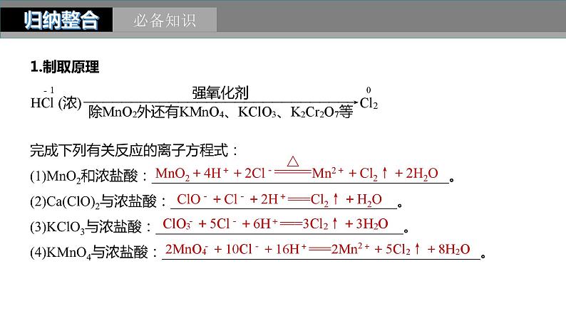 2024年高考化学一轮复习课件（鲁科版）第4章 第17讲　氯气的实验室制法及应用03