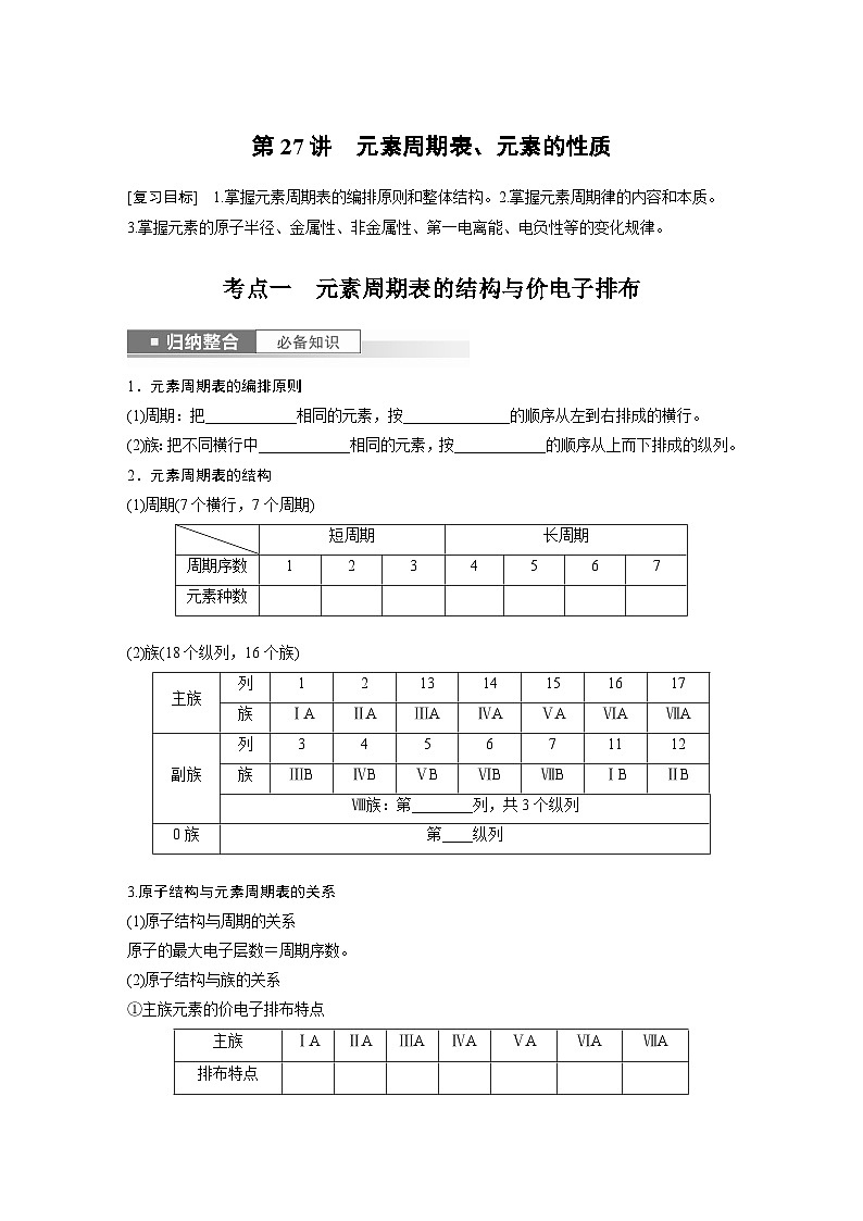 第5章 第27讲　元素周期表、元素的性质第1页