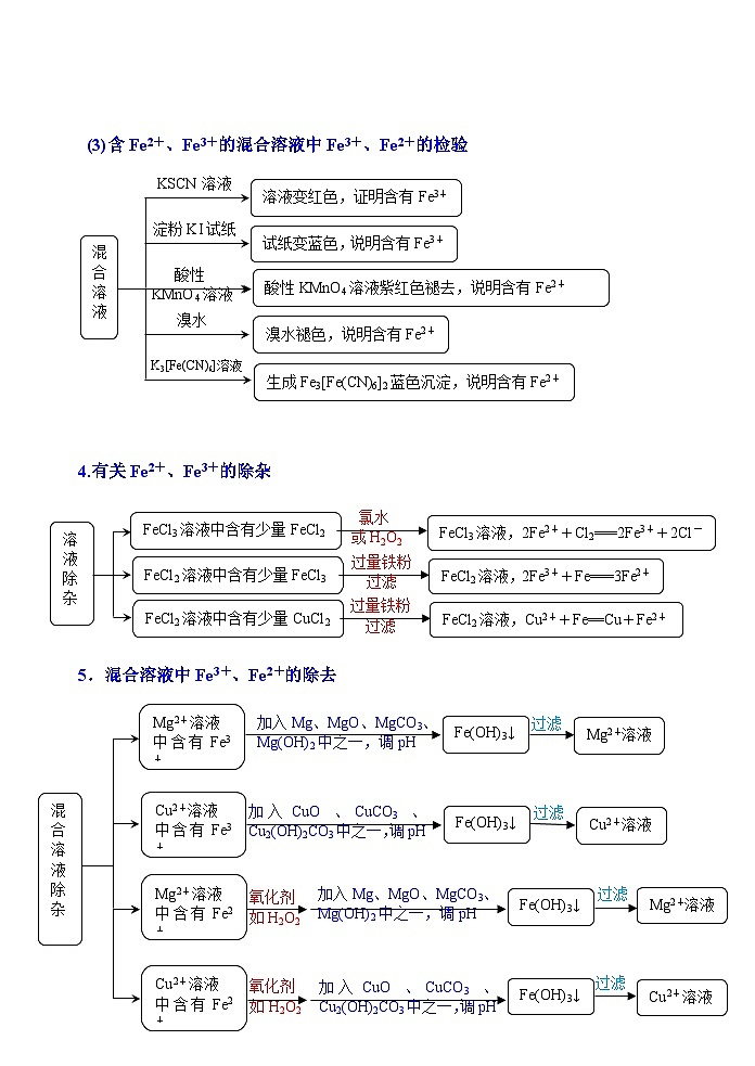 第15讲  Fe(OH)2、Fe(OH)3、铁盐-2023-2024学年高一化学易混易错巧讲精练（人教版2019必修第一册）第3页