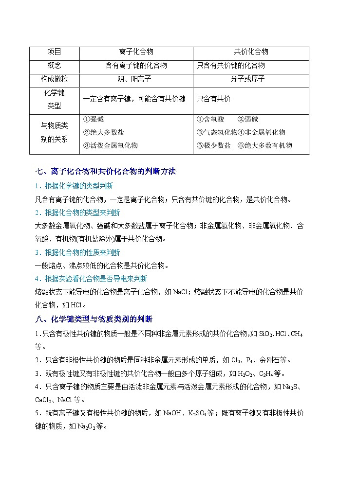 第19讲  化学键-2023-2024学年高一化学易混易错巧讲精练（人教版2019必修第一册）第3页