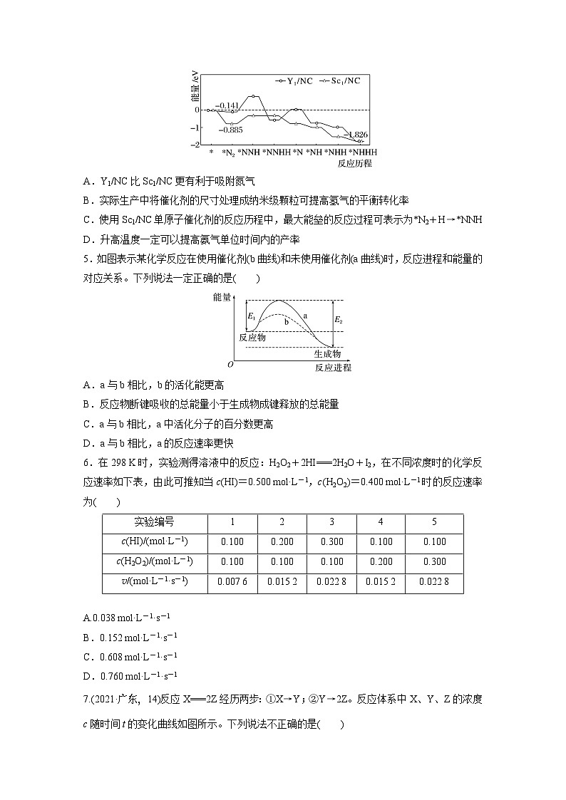 第7章 第43练　化学反应速率　工业合成氨第2页