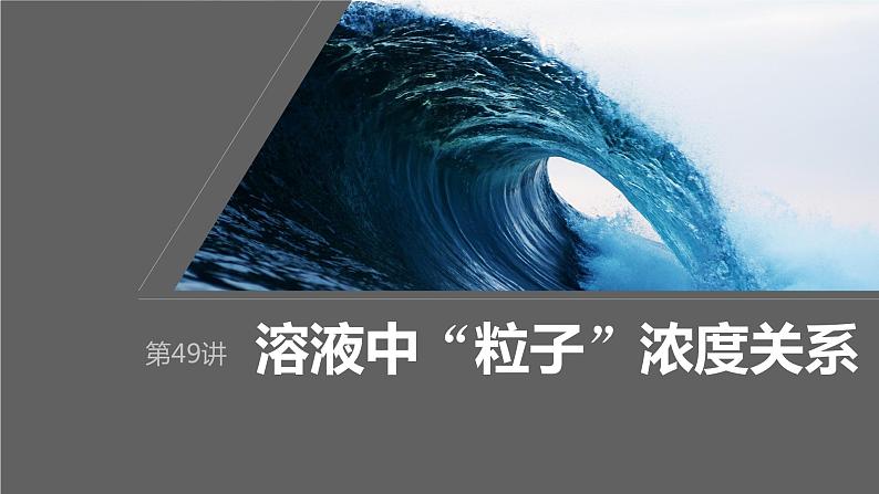 2024年高考化学一轮复习课件（鲁科版）第8章 第49讲　溶液中“粒子”浓度关系01