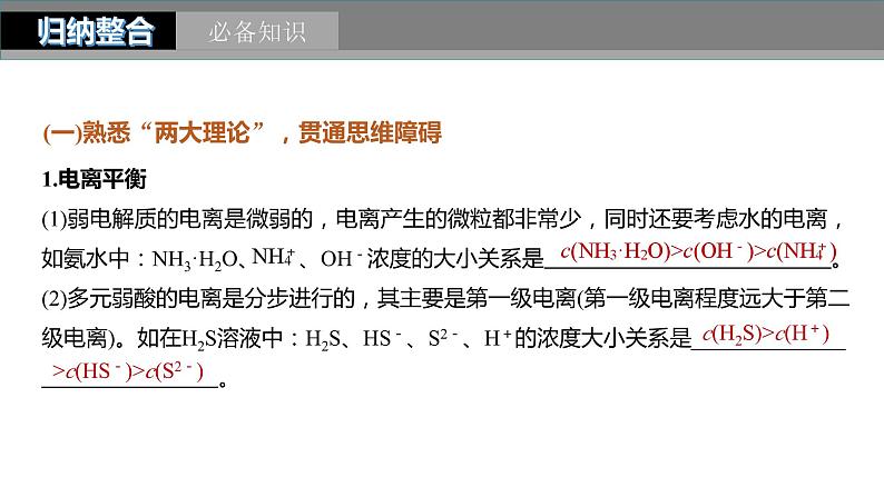 2024年高考化学一轮复习课件（鲁科版）第8章 第49讲　溶液中“粒子”浓度关系03