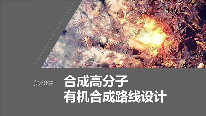 2024年高考化学一轮复习课件（鲁科版）第9章 第60讲　合成高分子　有机合成路线设计01