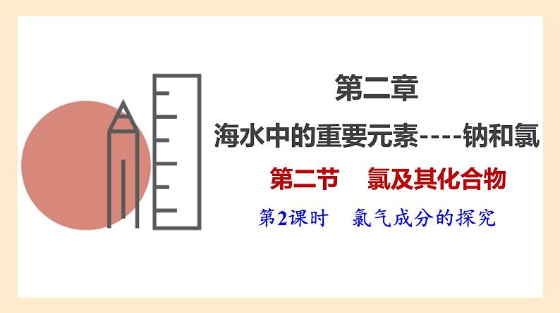 2.2.2 氯水成分的探究 2023-2024学年高一化学同步精品课件（人教版2019）第1页