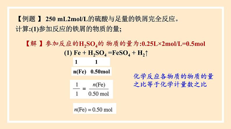 3.2.2 物质的量在化学方程式中的应用  课件 人教版高中物理必修一08