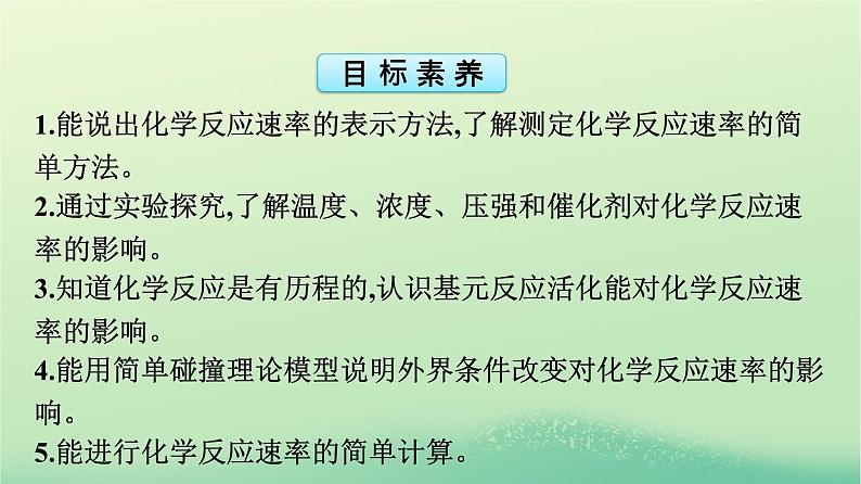 浙江专版2023_2024学年新教材高中化学第2章化学反应速率与化学平衡第1节化学反应速率第1课时化学反应速率及影响因素课件新人教版选择性必修1第4页