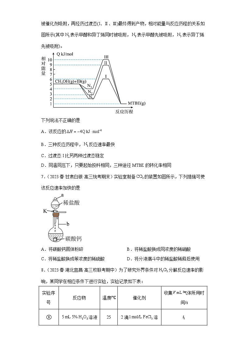 2024届高三新高考化学大一轮专题练习----化学反应速率第3页