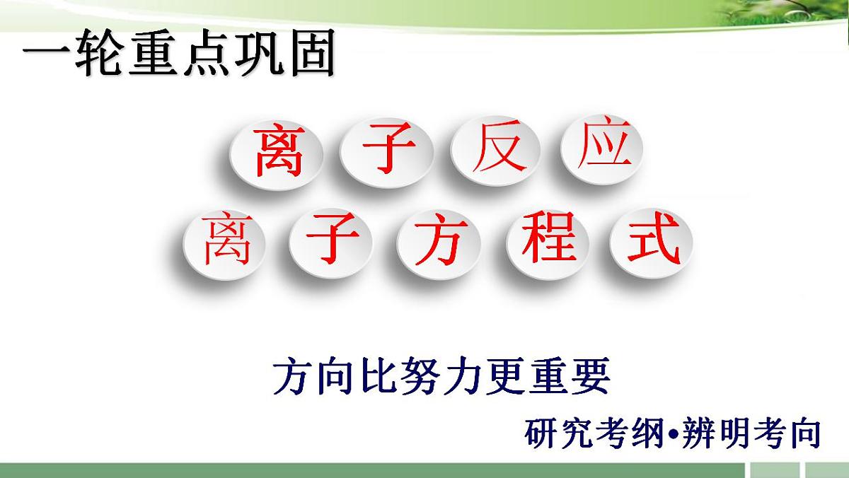 2023届高考化学一轮复习：《第6讲 离子反应　离子方程式》习题课课件-2022-2023学年高三化学第1页