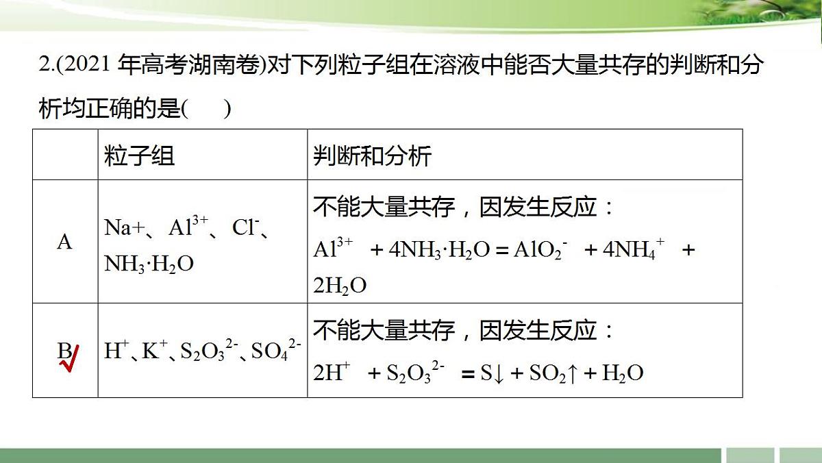 一轮复习：《第7讲 离子共存　离子检验与推断》习题课课件-2022-2023学年高三化学第7页