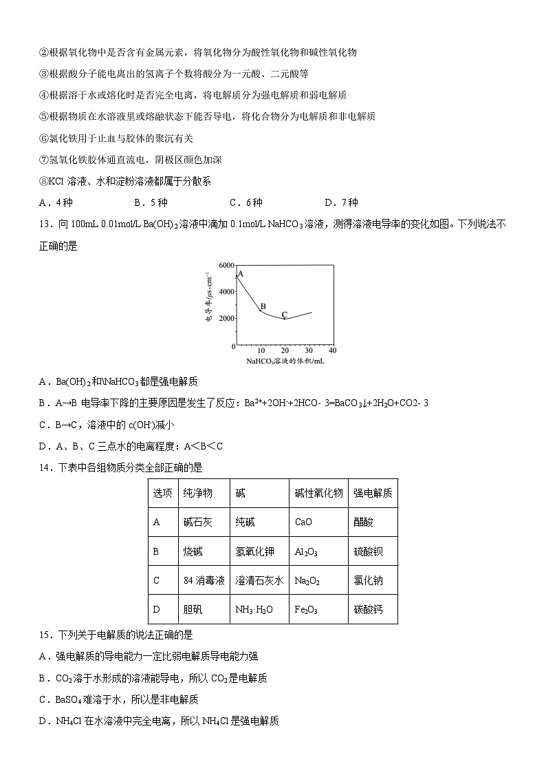1.2.1 电解质及其电离（好题帮）-备战2023年高考化学一轮复习考点帮（新教材新高考）（原卷版）第3页