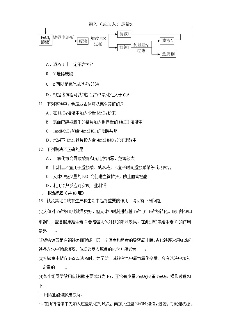 第三章 铁 金属材料 测试题 2023-2024学年高一上学期化学人教版（2019）必修第一册03