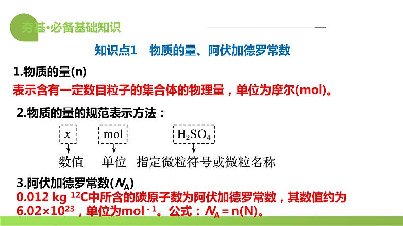 第01讲 物质的量  气体摩尔体积（课件）-2024年高考化学一轮复习讲练测（新教材新高考）07