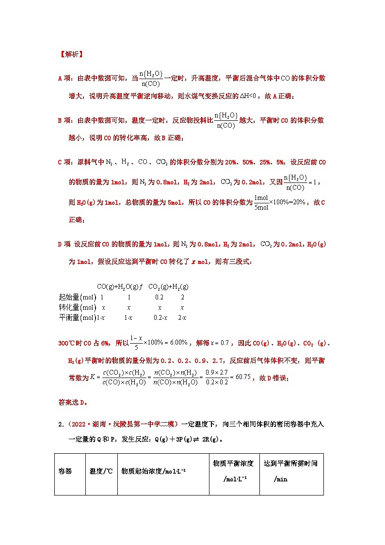 第三节 化学平衡常数和转化率 （实战演练）-【高考引领教学】2023届高考化学一轮针对性复习方案（全国通用）（解析版）第2页