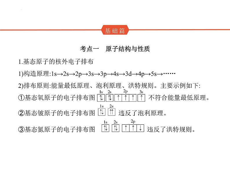 2024届高三化学高考备考一轮复习专题16物质结构与性质1_1.讲解部分课件02