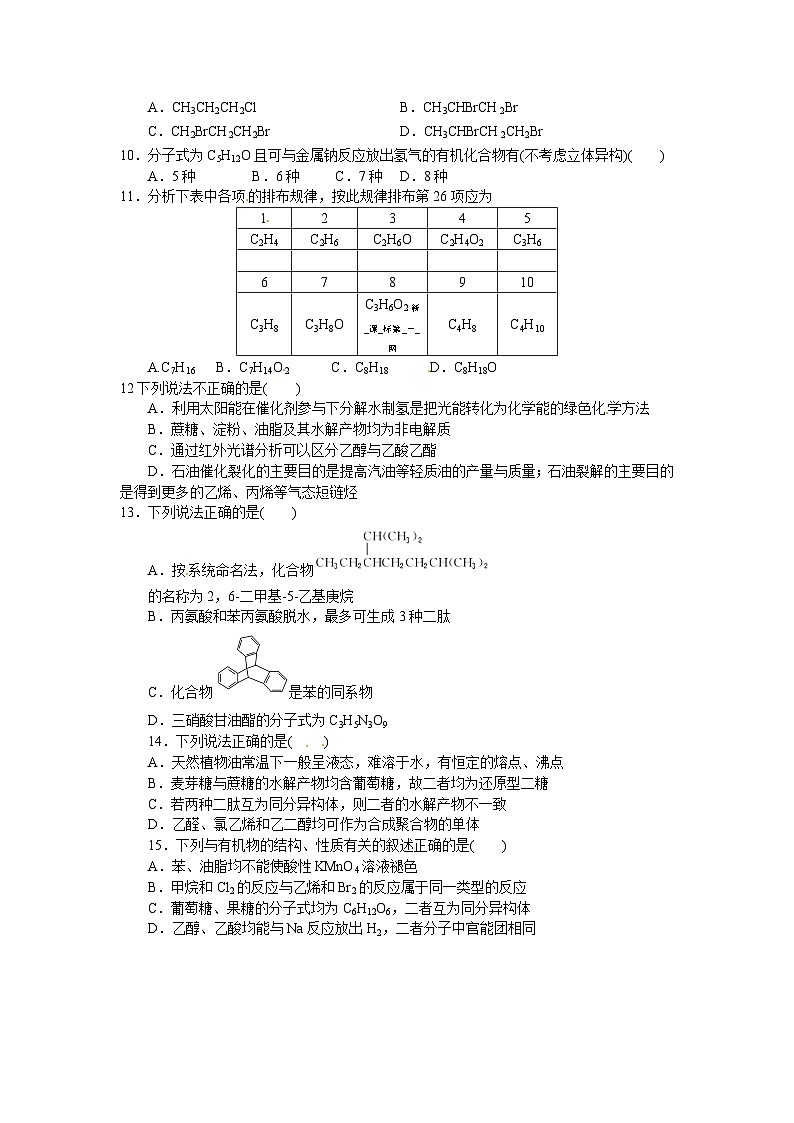 洛阳八中高二第二学期期中模拟化学试题及答案第2页