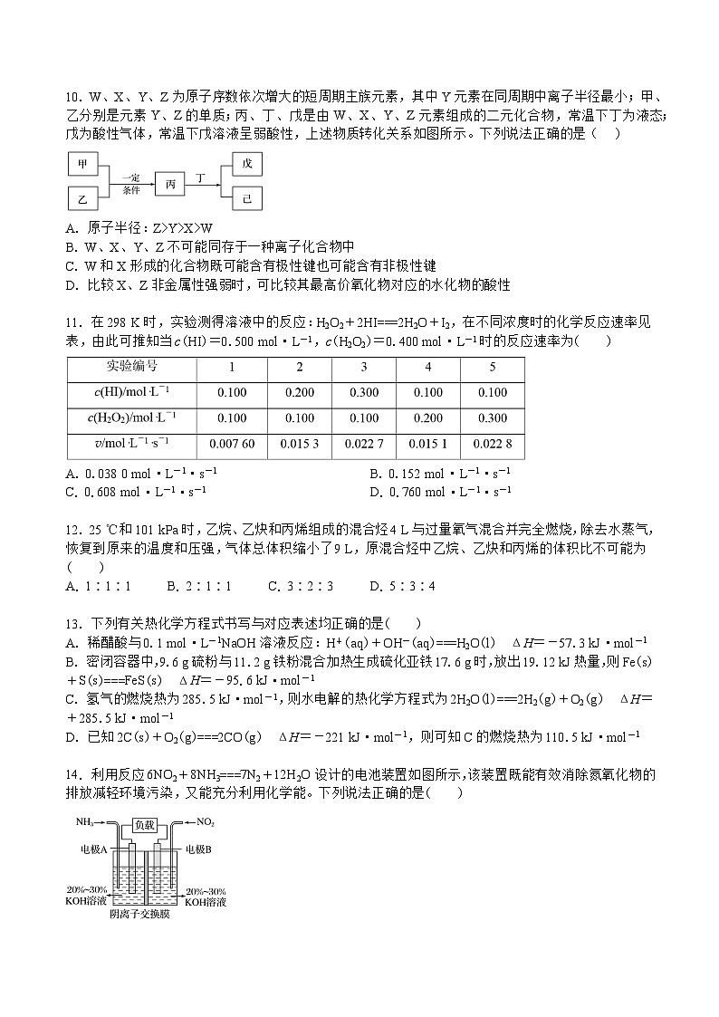 四川省眉山市彭山区第一中学2023-2024学年高二上学期开学考试化学试题03