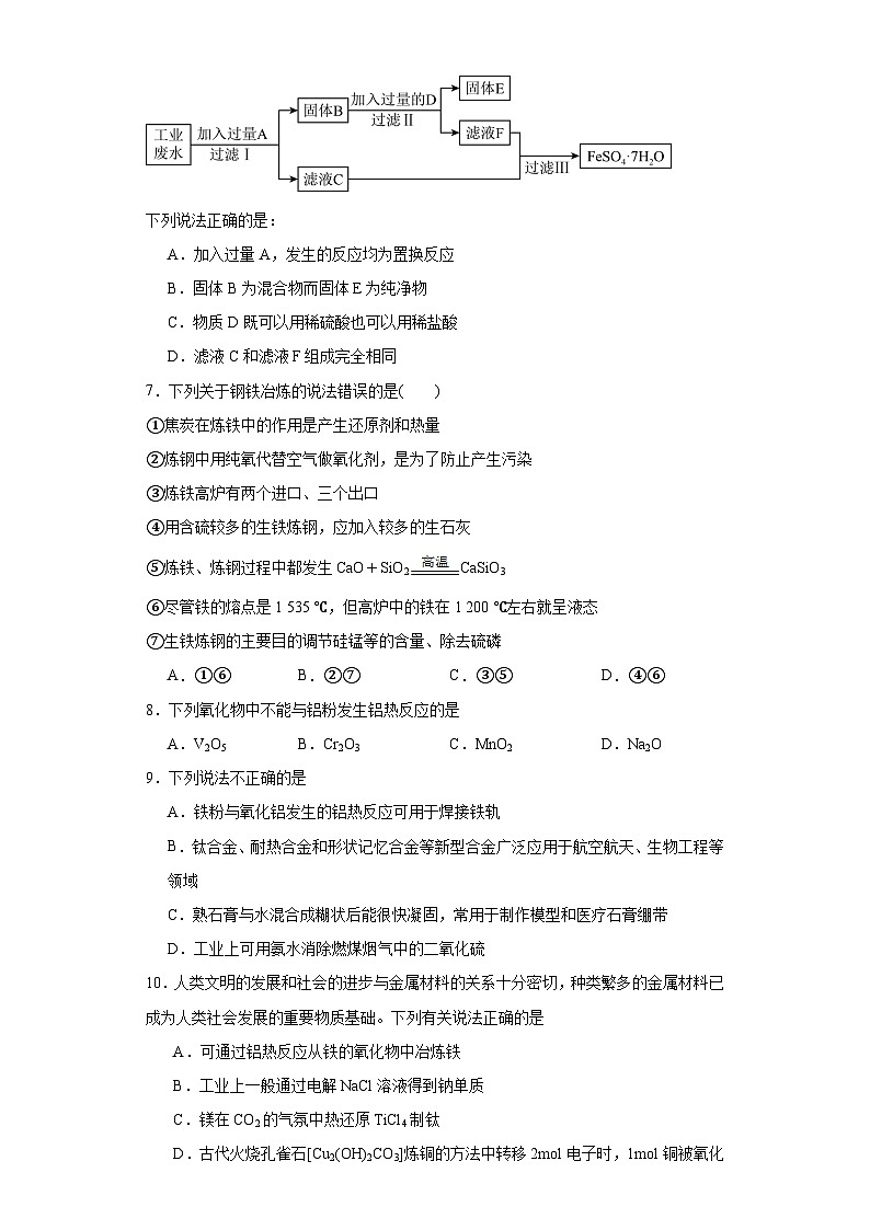9.1.2金属的冶炼同步练习-苏教版高中化学必修第二册第2页