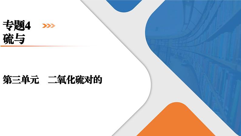 专题4　第3单元　防治二氧化硫对环境的污染 高一化学同步精品课件（苏教版2019必修第一册）01