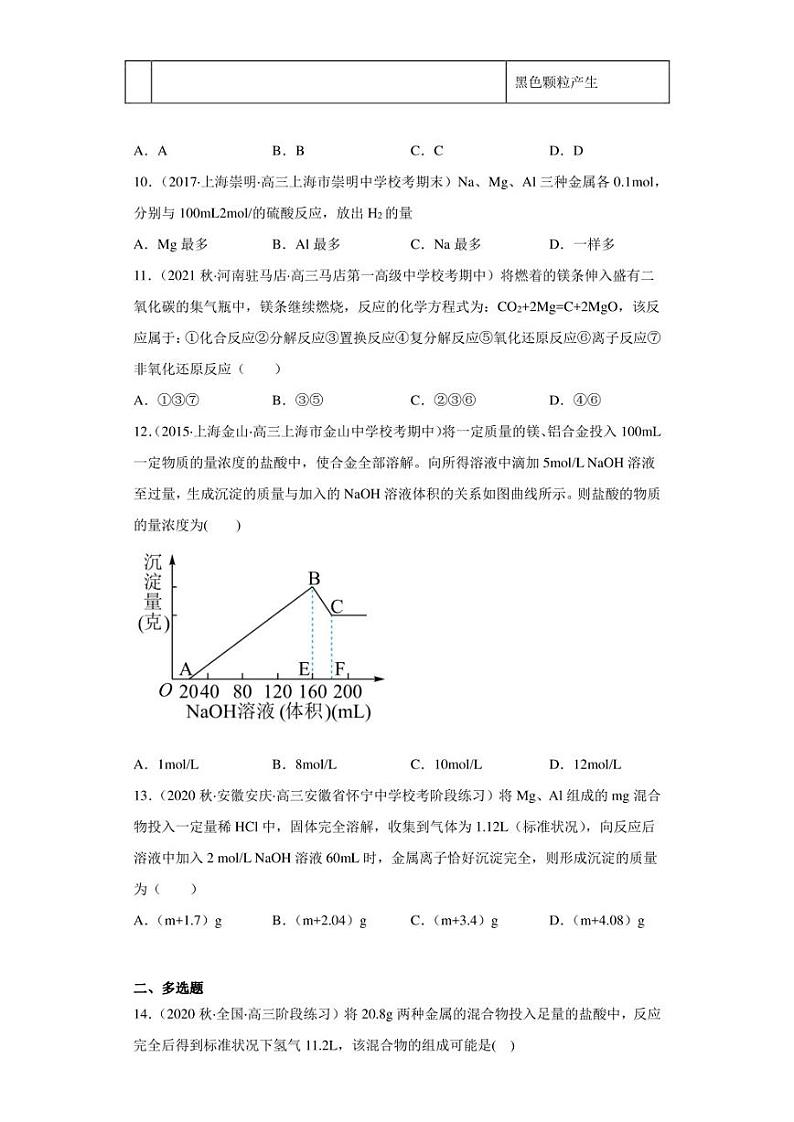 2024届高三新高考化学大一轮专题训练---镁及其化合物（含解析）第3页