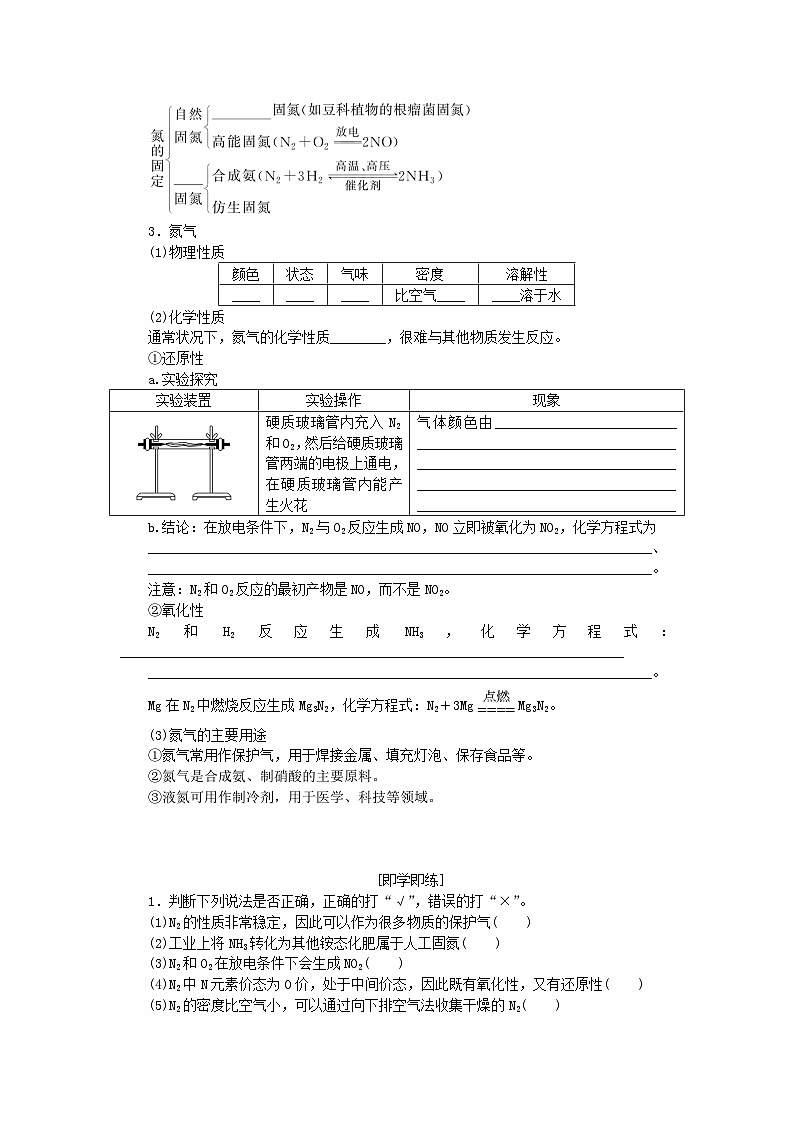 2023_2024学年新教材高中化学第3章物质的性质与转化第3节氮的循环第1课时氮气与氮的氧化物学生用书鲁科版必修第一册第2页