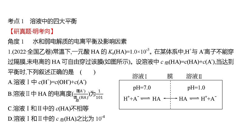 2022-2023 高考化学 专题辅导  专题10　电解质溶液课件PPT03