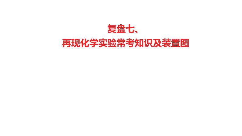 2022-2023 高考化学 核心知识 复盘七、再现化学实验常考知识及装置图课件PPT第1页