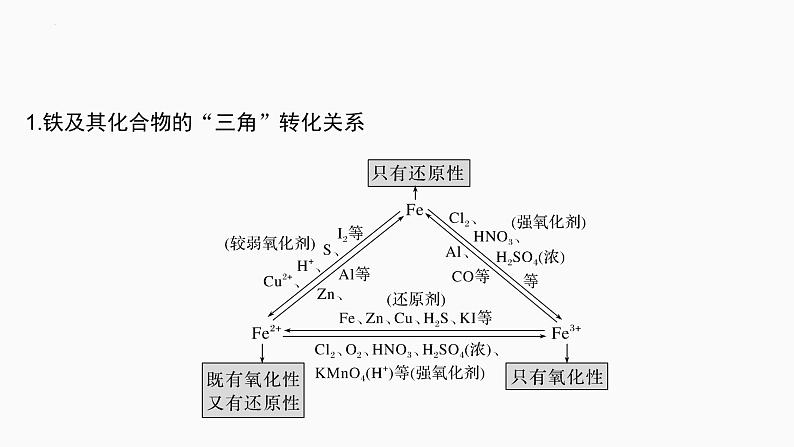 2024届高三化学高考备考一轮复习专题：铁及其化合物的转化关系与实验探究课件第3页