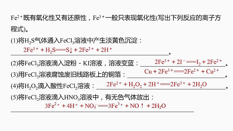 2024届高三化学高考备考一轮复习专题：铁及其化合物的转化关系与实验探究课件第4页