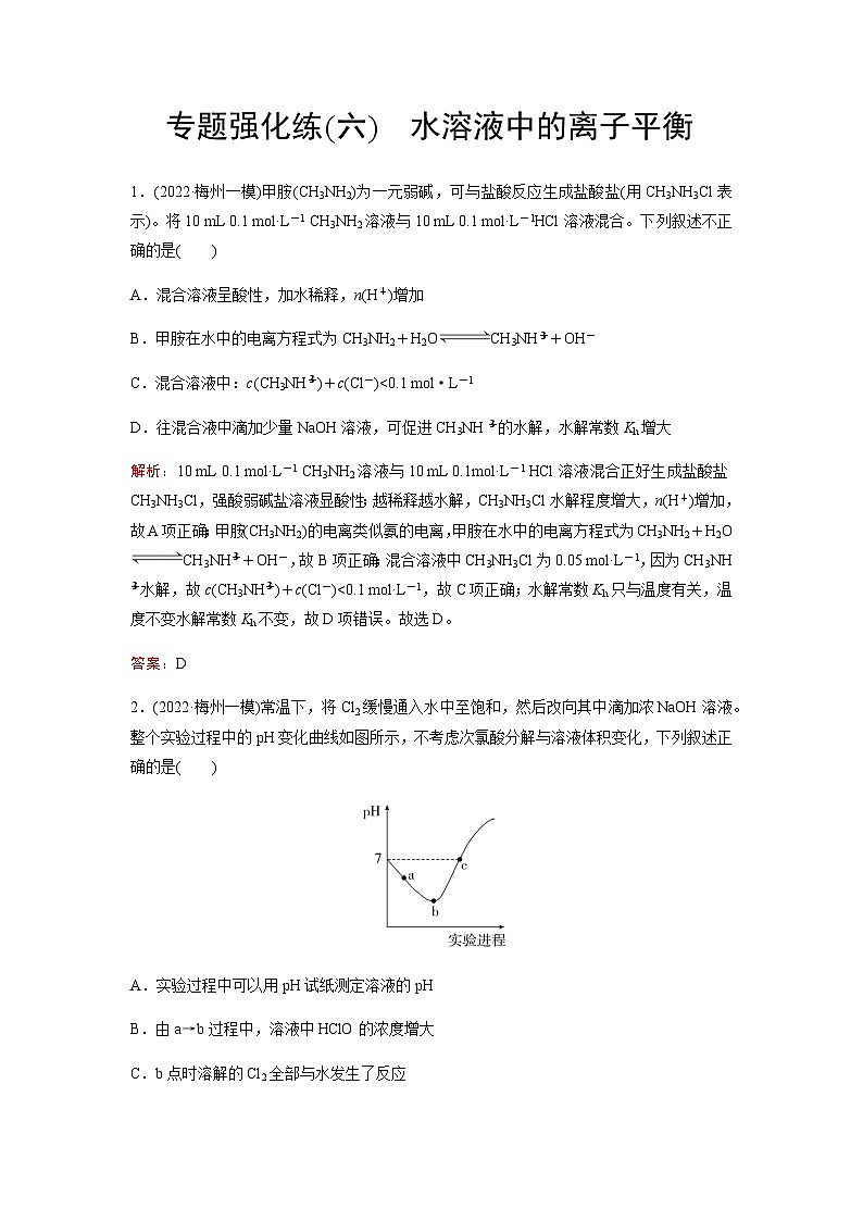 2023届高考化学二轮复习专题强化练(六)含答案第1页