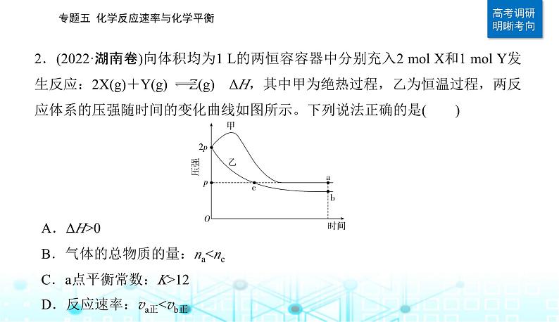 2023届高考化学二轮复习专题五化学反应速率与化学平衡课件第4页