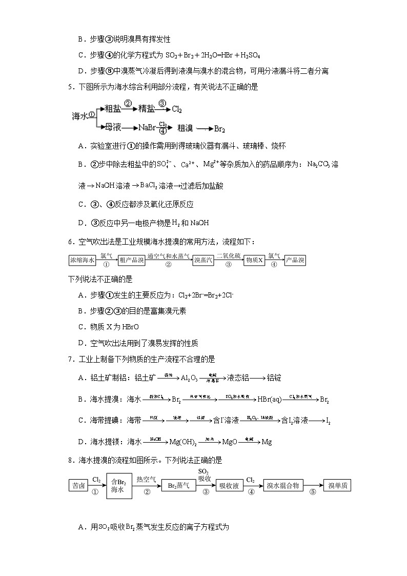 2.3.2溴和碘的提取同步练习-沪科版高中化学必修第一册02