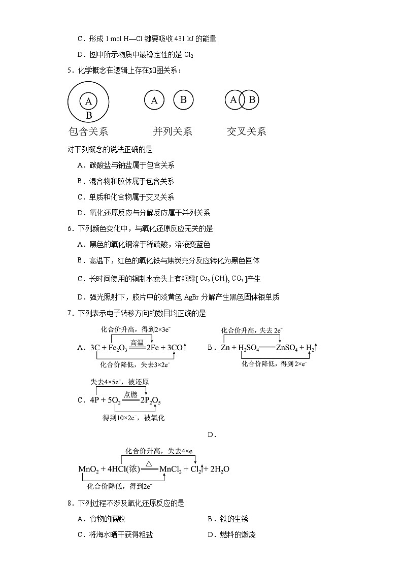 2.2.1氧化还原反应同步练习-沪科版高中化学必修第一册02