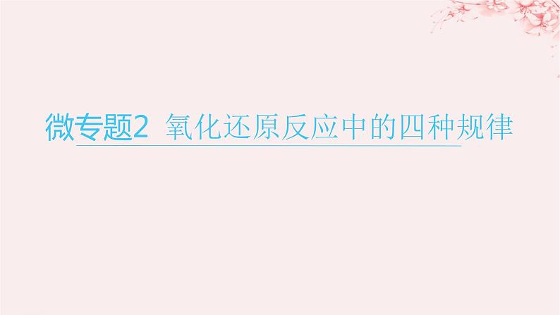 江苏专用2023_2024学年新教材高中化学专题3从海水中获得的化学物质微专题2氧化还原反应中的四种规律课件苏教版必修第一册01