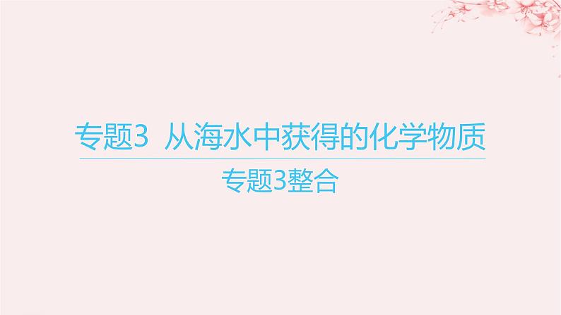 江苏专用2023_2024学年新教材高中化学专题3从海水中获得的化学物质整合课件苏教版必修第一册第1页