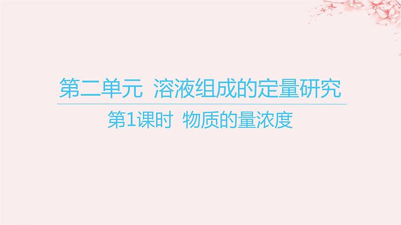 江苏专用2023_2024学年新教材高中化学专题2研究物质的基本方法第二单元溶液组成的定量研究第一课时物质的量浓度课件苏教版必修第一册01