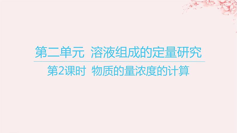 江苏专用2023_2024学年新教材高中化学专题2研究物质的基本方法第二单元溶液组成的定量研究第二课时物质的量浓度的计算课件苏教版必修第一册01