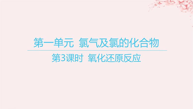 江苏专用2023_2024学年新教材高中化学专题3从海水中获得的化学物质第一单元氯气及氯的化合物第三课时氧化还原反应课件苏教版必修第一册01