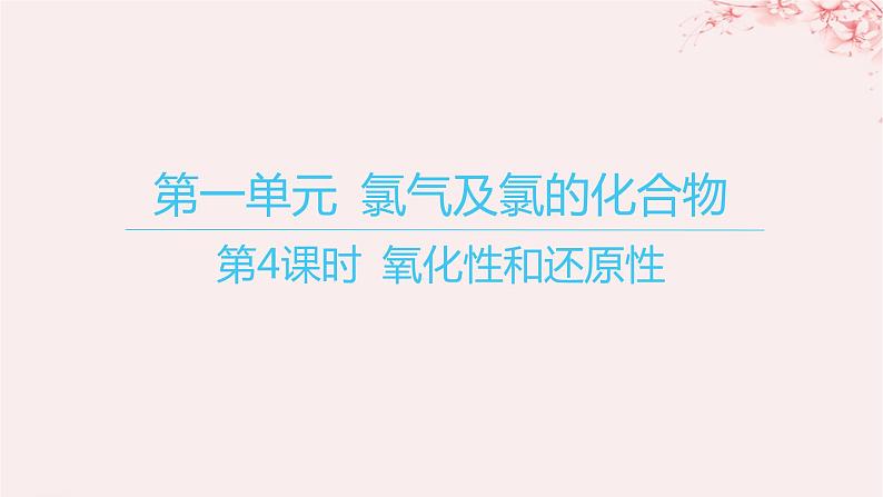 江苏专用2023_2024学年新教材高中化学专题3从海水中获得的化学物质第一单元氯气及氯的化合物第四课时氧化性和还原性课件苏教版必修第一册01