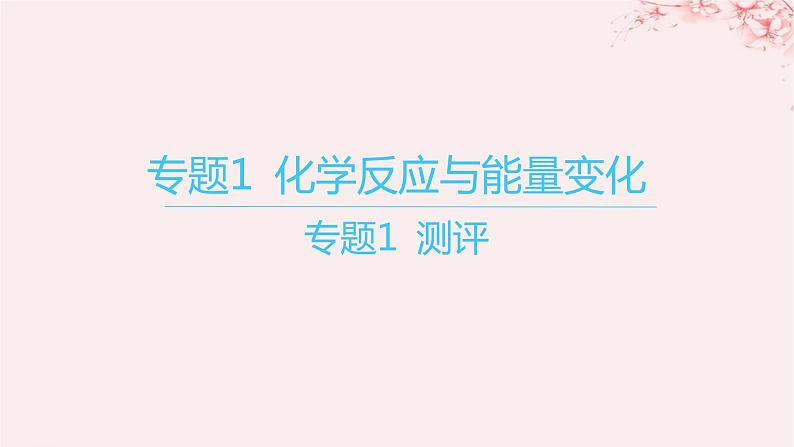 江苏专用2023_2024学年新教材高中化学专题1化学反应与能量变化测评课件苏教版选择性必修101