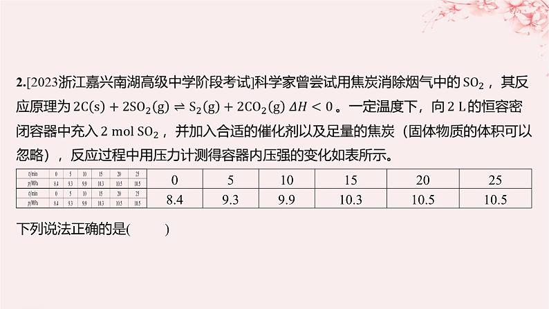 江苏专用2023_2024学年新教材高中化学专题2化学反应速率与化学平衡第二单元化学反应的方向与限度微专题6压强平衡常数及其应用分层作业课件苏教版选择性必修102