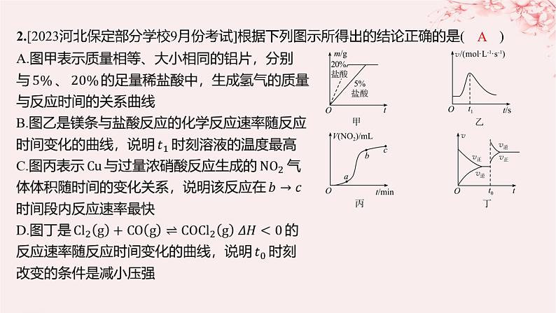 江苏专用2023_2024学年新教材高中化学专题2化学反应速率与化学平衡第三单元化学平衡的移动微专题7化学平衡图像的分析与应用分层作业课件苏教版选择性必修1第3页