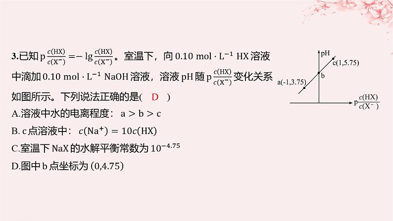 江苏专用2023_2024学年新教材高中化学专题3水溶液中的离子反应第三单元盐类的水解微专题12酸碱中和反应过程中的图像分析分层作业课件苏教版选择性必修104