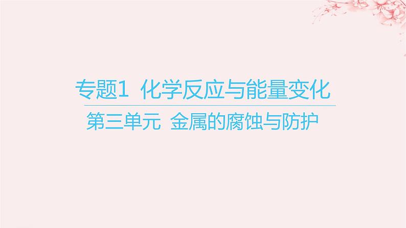 江苏专用2023_2024学年新教材高中化学专题1化学反应与能量变化第三单元金属的腐蚀与防护课件苏教版选择性必修101