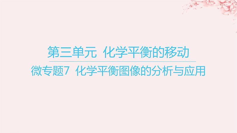 江苏专用2023_2024学年新教材高中化学专题2化学反应速率与化学平衡第三单元化学平衡的移动微专题7化学平衡图像的分析与应用课件苏教版选择性必修1第1页