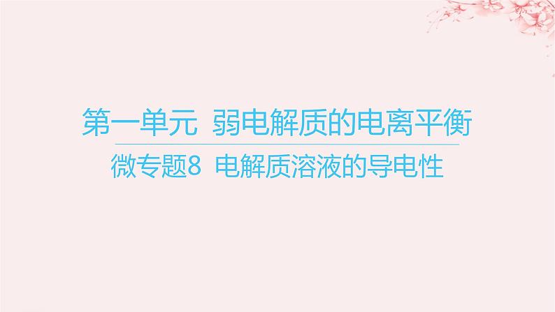 江苏专用2023_2024学年新教材高中化学专题3水溶液中的离子反应第一单元弱电解质的电离平衡微专题8电解质溶液的导电性课件苏教版选择性必修1第1页