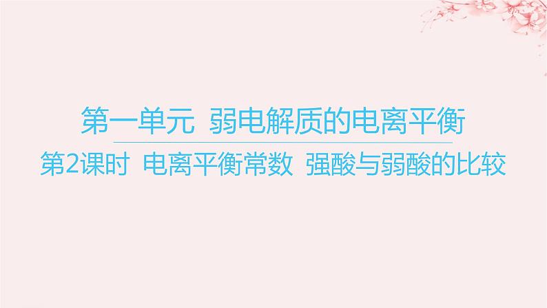 江苏专用2023_2024学年新教材高中化学专题3水溶液中的离子反应第一单元弱电解质的电离平衡第二课时电离平衡常数强酸与弱酸的比较课件苏教版选择性必修101